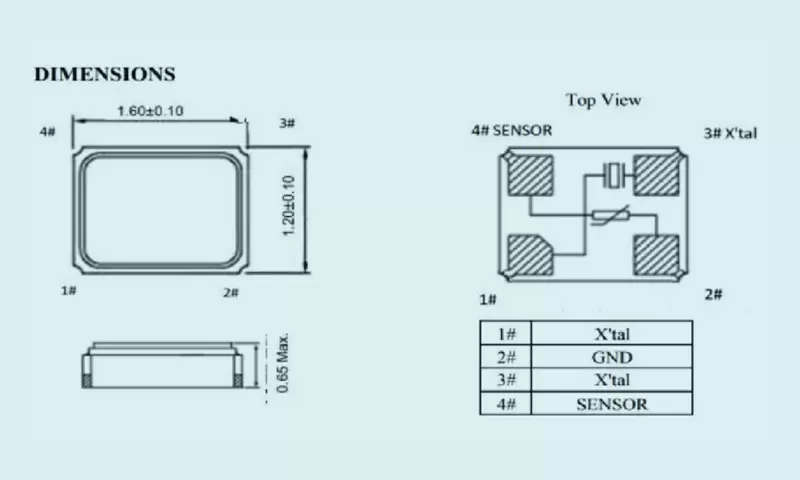 SMD Seam Temperature Sensing Crystal