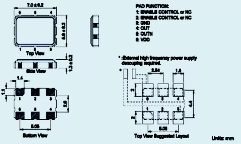 SMD Crystal Ocillators Differential Output