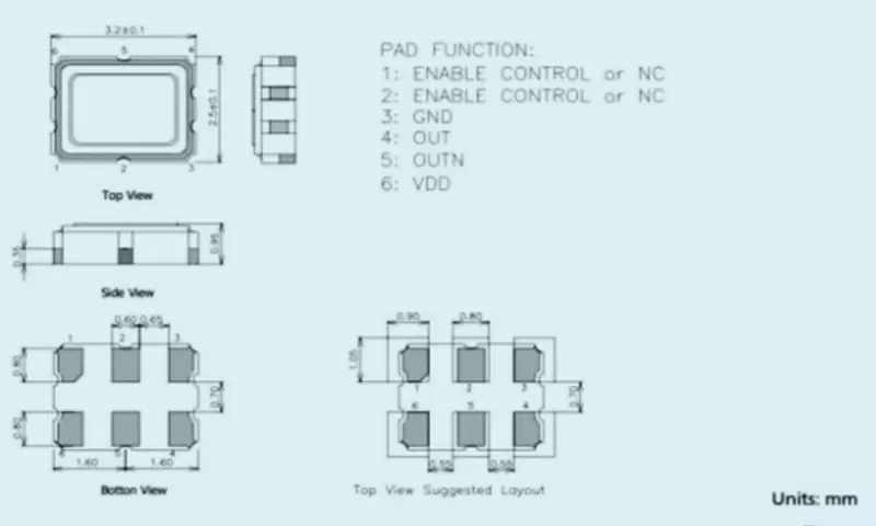 SMD Crystal Ocillators Differential Output