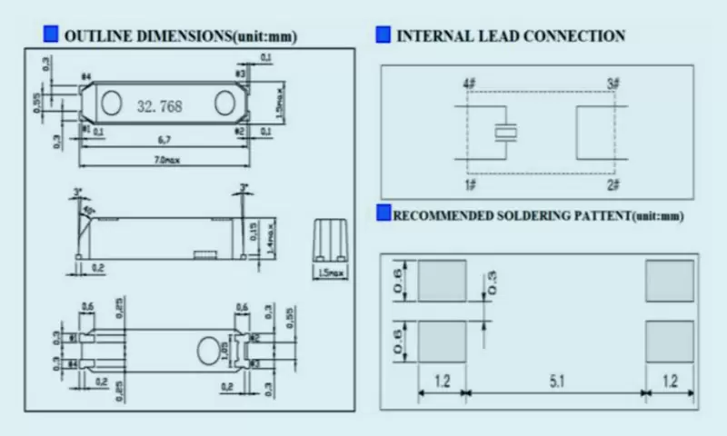SMD KHz RANGE CRYSTAL UNIT