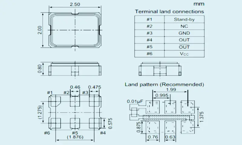 Quartz Crystal Resonator Differential Out 2.5&times;2.0