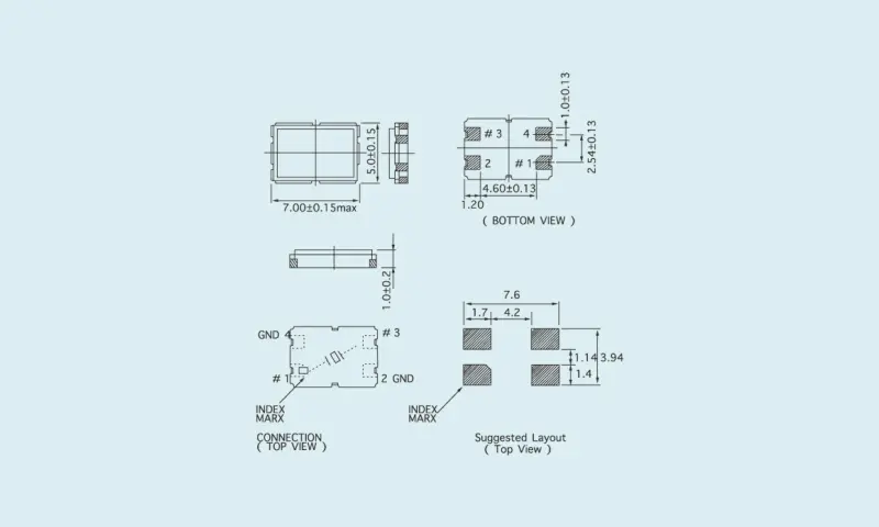 Quartz Crystal Resonator SMD 7.0&times;5.0